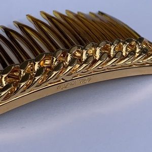 Vintage Kirks Folly Gold Brown Hair Comb Accessory